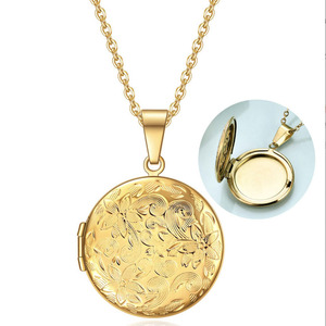 Colgante personalizado <span class=keywords><strong>foto</strong></span> encanto cadenas Acero inoxidable chapado en <span class=keywords><strong>oro</strong></span> mujeres personalizado <span class=keywords><strong>foto</strong></span> corazón medallón <span class=keywords><strong>cadena</strong></span> joyería collares - Product Image 1