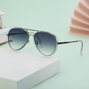 Lunettes de soleil aviateur ZT-M431 pour hommes, verres PC UV400, monture noire, style Instagram, protection solaire classe 2, origine Taizhou, emballage en boîte - Product Image 1