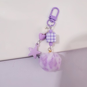 Nouvel Arrivage Porte-clés en métal souple avec petite boule de fourrure, imprimé par sublimation et letterpress, forme 3D, mignon pour femmes, décoration à suspendre pour sacs - Product Image 3