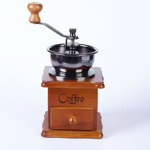 Mini molinillo de café manual portátil para el hogar, a precio de fábrica, con mango de madera de registro