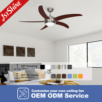 Ventilateur de plafond 1stshine moderne avec éclairage LED, contrôle intelligent national, écologique, puissant flux d'air, 6 vitesses