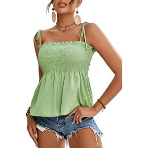 Venta al por mayor de nuevas camisetas de verano de color sólido para <span class=keywords><strong>mujer</strong></span> <span class=keywords><strong>Tirantes</strong></span> sin mangas Ropa de <span class=keywords><strong>mujer</strong></span> Tops de talla grande - Product Image 1