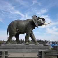 Sculpture d'animal en cuivre de grande taille pour l'extérieur, la maison et le jardin, sculpture artisanale en bronze, statue d'éléphant en laiton coulé à la main, en vente