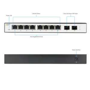 Factory Price 10 Ports Switch 10G Uplink 2.5G Ethernet Network Switch DC 12V 1A