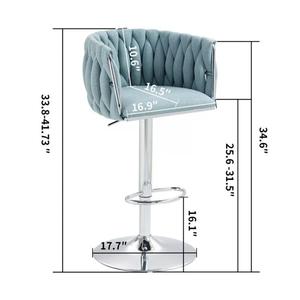 <span class=keywords><strong>Bar</strong></span> ghế kim loại nhung xoay cao hiện đại sang trọng nhà bếp Phân thanh ghế cho thanh bảng - Product Image 6