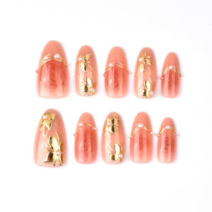 <span class=keywords><strong>Ennio</strong></span> 30 Pièces Faux Ongles à Presser Couvrants Rose Amande, Design Exquis Saint-Valentin, Longue Durée, pour Femmes et Filles, Idéal Soirées - Product Image 2