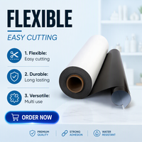 Rouleau d'aimant en ferrite flexible imprimable de 0,85 mm et feuilles A3 A4, aimant souple industriel avec PVC
