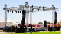 Truss de aleación de aluminio para escenario de eventos grandes, armazón de techo de concierto portátil y plegable en triángulo y patrón cuadrado