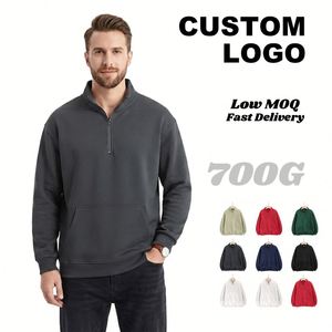 Autumn Loose Half Zip Hooded Sweatshirt Printed Empty Hua Cotton Polar Fleece Casual Long Sleeve Jacket <b>Waterproof</b> Breathable - Product Image 2