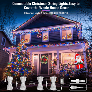 Guirlandes lumineuses de Noël multicolores pour l'extérieur et l'intérieur, guirlandes lumineuses colorées pour la <span class=keywords><strong>chambre</strong></span> à coucher, la fête, les décorations de Noël - Product Image 3