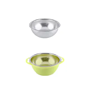Factory Stainless Steel Sink Fruit Vegetable Wire Mesh Punching Strainer with Plastic bowl Colander