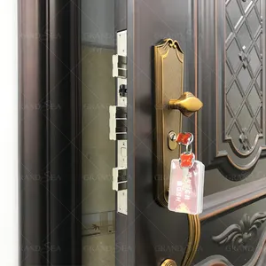 Özelleştirilmiş Ön Yalıtımlı Dış Güvenlik Ana Kapı Tasarımı Çift Çelik Kapı