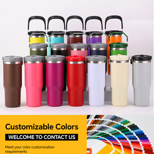Wholesale 30oz Stainless Steel Travel Mug Double-Wall Insulated Tumbler <b>with</b> Handle and Lid for Weddings - Product Image 6