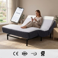 Matelas électrique réglable OEM avec moteur silencieux, contrôle par application à distance, ergonomique en 3 sections pour chambre à coucher et centre de récupération