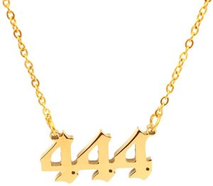 Collana con Numero Angelico per Donne, Placcata Oro, Delicata, con Ciondoli 111 222 333 444 555 666 777 888 999, Gioielli Numerologici - Product Image 1
