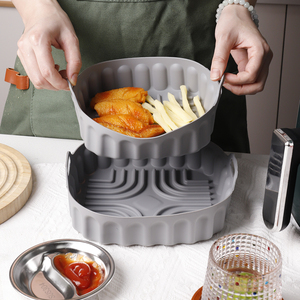 Inserti Quadrati <span class=keywords><strong>in</strong></span> Silicone da 8 Pollici per <span class=keywords><strong>Friggitrice</strong></span> <span class=keywords><strong>ad</strong></span> <span class=keywords><strong>Aria</strong></span>, Riutilizzabili, per Forno e Microonde - Product Image 5