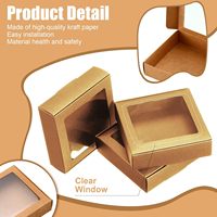 Boîtes pliantes en papier kraft brun recyclables avec fenêtre transparente, pelliculage mat et gaufrage pour emballage cadeau de boulangerie (éponge personnalisée)