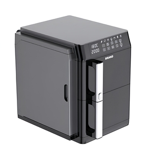 Four à friture à air chaud double panier 10L (5L+5L) avec rôtissoire automatique, fonctions rôtir, cuire, déshydrater et rangement latéral - Product Image 1