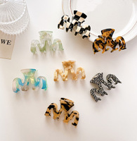 Pince à cheveux en acétate géométrique pour femmes et filles, forme M, Grain léopard, queue de cheval, accessoires pour cheveux, 6cm x 4cm, 1 pièce