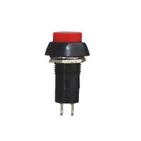 Interrupteur à bouton-poussoir rond autobloquant 250VAC 1A ON-OFF en plastique rouge électronique IP54 1NO1NC avec bornes à souder - PBS-11A