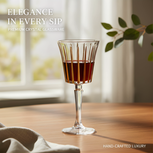 Copas de <span class=keywords><strong>Vino</strong></span> Tinto Bohemias de Lujo Vintage de 9.5oz, Vasos de <span class=keywords><strong>Cristal</strong></span> Rayado Hechos a Mano con Borde Dorado <span class=keywords><strong>para</strong></span> Set de Flautas - Product Image 2