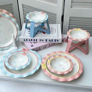 Bol alimentaire en céramique style Ins, modèle anti-noircissement 005, gamelle pour animaux de compagnie pour aliments en conserve, lyophilisés et eau - Product Image 4