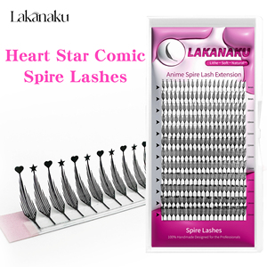 Lakanaku Bán Buôn Cashmere Trái Tim Sao Tháp Truyện Tranh Ngọn Tháp Lông Mi Mở Rộng Matte Lash Khay Premade Fan Anime Lash Mở Rộng - Product Image 2