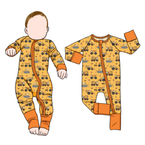 Pagliaccetto di bambù con stampe personalizzate traspiranti di alta qualità - Product Image 4