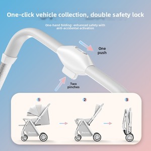 Poussette portable <span class=keywords><strong>ultra</strong></span>-légère facilement pliée avec de légères caractéristiques absorbant les chocs pour les nouveau-nés de 3 ans avec de grandes roues - Product Image 4