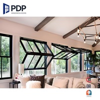 Puerta Ventana de Aluminio con Triple Acristalamiento PDP, Plegable Vertical, para Cafetería, Pantalla Exterior Plegable, Material de Malla de Acero Inoxidable