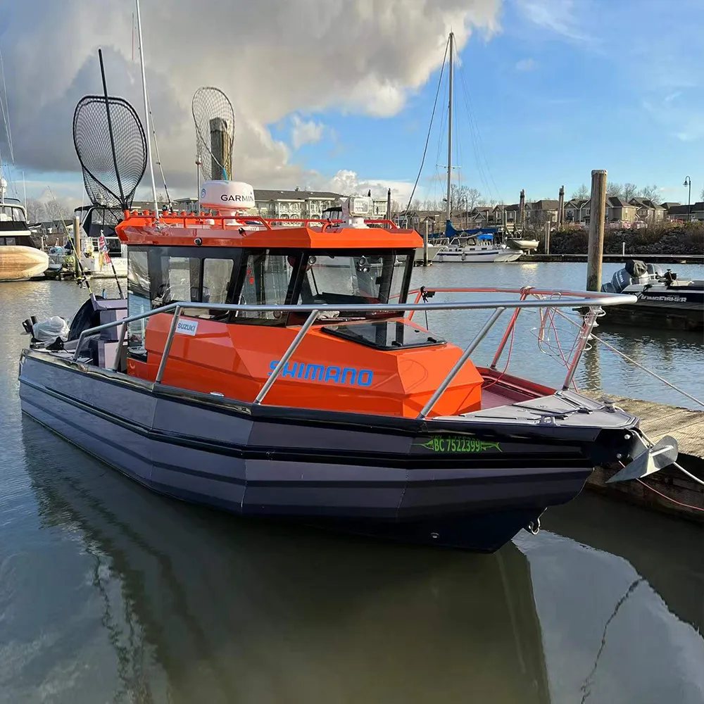 Speed boat 25ft 7.5m aluminium center cabin motor yacht cabin cruiser easy craft fishing boat for sale