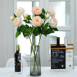 Flores de Peonía Artificiales Rosa Claro, Alta Simulación, Decoración para Bodas, Adorno para Interiores - Product Image 4