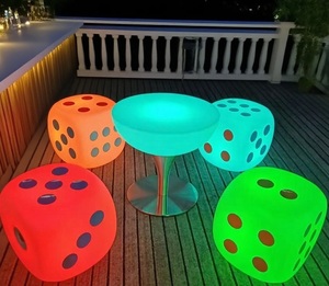 ไฟลูกบาศก์ LED ตกแต่งที่ทันสมัยชาร์จไฟได้40ซม. LED ที่นั่งลูกบาศก์เย็นเฟอร์นิเจอร์ไนท์คลับ - Product Image 4