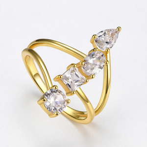 Anillo de Compromiso de Moissanita con Corte Ovalado de 2.5CTW, Chapado en Oro de 18K, Plata de Ley 925, 4 Puntas, Joyería Nupcial, Certificado GRA - Product Image 1