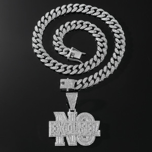 Colliers pendentifs en alliage plaqué or et argent style hip-hop, design simple fait main, bijoux de mode pour hommes, vente chaude - Product Image 4