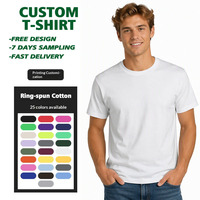 T-shirt vierge unisexe col rond 100% coton peigné 180 g/m², tailles S-5XL, 27 couleurs, impression de logo personnalisé, vente en gros, faible MOQ