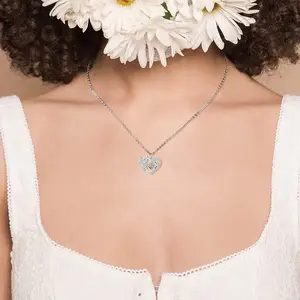 Fashion Love Butterfly collana di diamanti Micro-embedded lega ti amo per sempre collana con ciondolo a forma di cuore regalo di gioielli per le donne