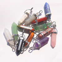 Pendentif en cristal naturel de guérison, pierre de chakra, quartz doublement terminé poli, cadeau de bijoux pour les fêtes