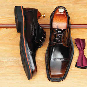 Zapatos Derby de Hombre Estilo 2026 Novedad Otoño con Cordones y Puntera, Zapatos de Cóctel de Moda Estilo Patchwork, Personalizados al por Mayor, con Aumento de Altura - Product Image 4