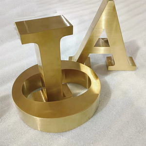 맞춤형 금색 채널 레터 3D 간판 상점 간판 금속 로고 간판 채널 레터 간판 3D 간판 - Product Image 5