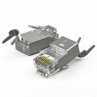 XLEP Cat7 Konektor RJ45 Modular Terlindung Penuh 8P8C STP Dengan Pemisah Terminal Berlapis Emas 10Gbps Ethernet Plug