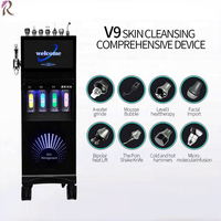 Machine de nettoyage de la peau V9 la plus populaire, 8 poignées, équipement de beauté multifonctionnel pour la gestion de la peau en salon