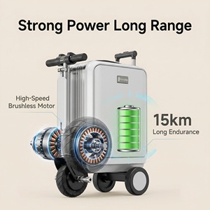 Meilleur Compagnon de Voyage : Valise Intelligente à Roulettes, Scooter Électrique 12 km/h, Bagage Homologué pour Adultes, Cadre en Aluminium, Sac à Roulettes Porteur - Product Image 4