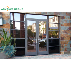 Porte d'entrée commerciale en aluminium à double vitrage personnalisée Porte d'entrée Design moderne <span class=keywords><strong>pour</strong></span> supermarché Shop Mall Prix à vendre - Product Image 4