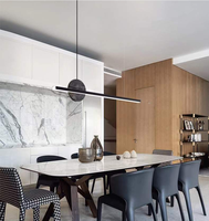 Lustre moderne minimaliste pour salle à manger, lampe suspendue longue en marbre italien haut de gamme, lampe LED