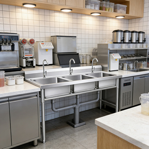 Évier de cuisine en acier inoxydable 304 pour le lavage des légumes, la vaisselle et la désinfection pour la maison et la piscine - Product Image 5