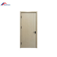 Porte de chambre en bois de style postmoderne français, insonorisée, de haute qualité, à ouverture manuelle, surface finie, construction en bois massif pour