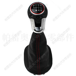 Pareo – pommeau de levier de vitesse en cuir, 6 vitesses, points rouges, pour Volkswagen Golf 4 GTI Caddy, conception ergonomique - Product Image 3