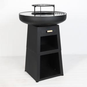 Brasero extérieur de haute qualité en acier au carbone, facile à assembler, avec cendrier et plaque chauffante - Product Image 2