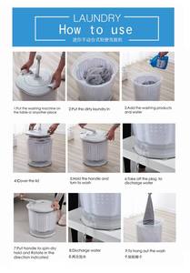 Machine <span class=keywords><strong>à</strong></span> laver manuelle lavage et déshydratation tout-en-un, <span class=keywords><strong>manivelle</strong></span> Portable, Mini <span class=keywords><strong>lave</strong></span>-<span class=keywords><strong>linge</strong></span> pour dortoir, maison, voyage - Product Image 5